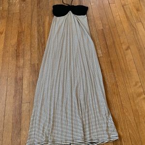 Black/white stripe maxi dress